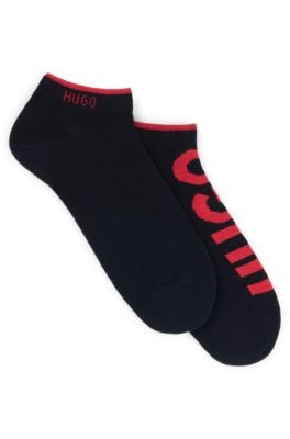 Hugo Two-pack Of Ankle Socks In A Cotton Blend In Black