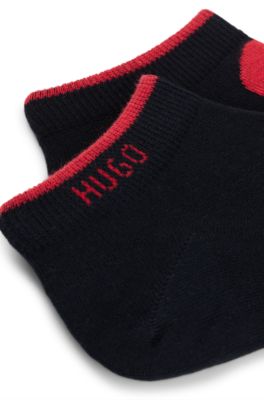 Two-pack of ankle socks in cotton, Black
