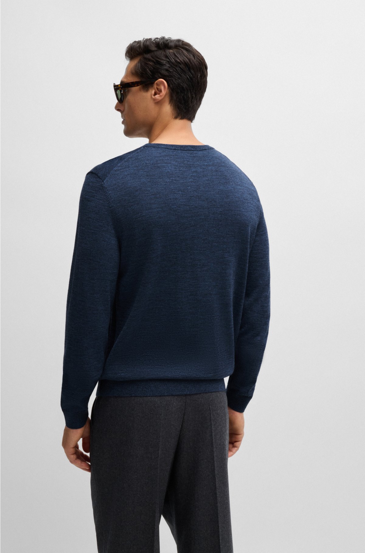 LENO（リノ） hand knitted sweater blue-