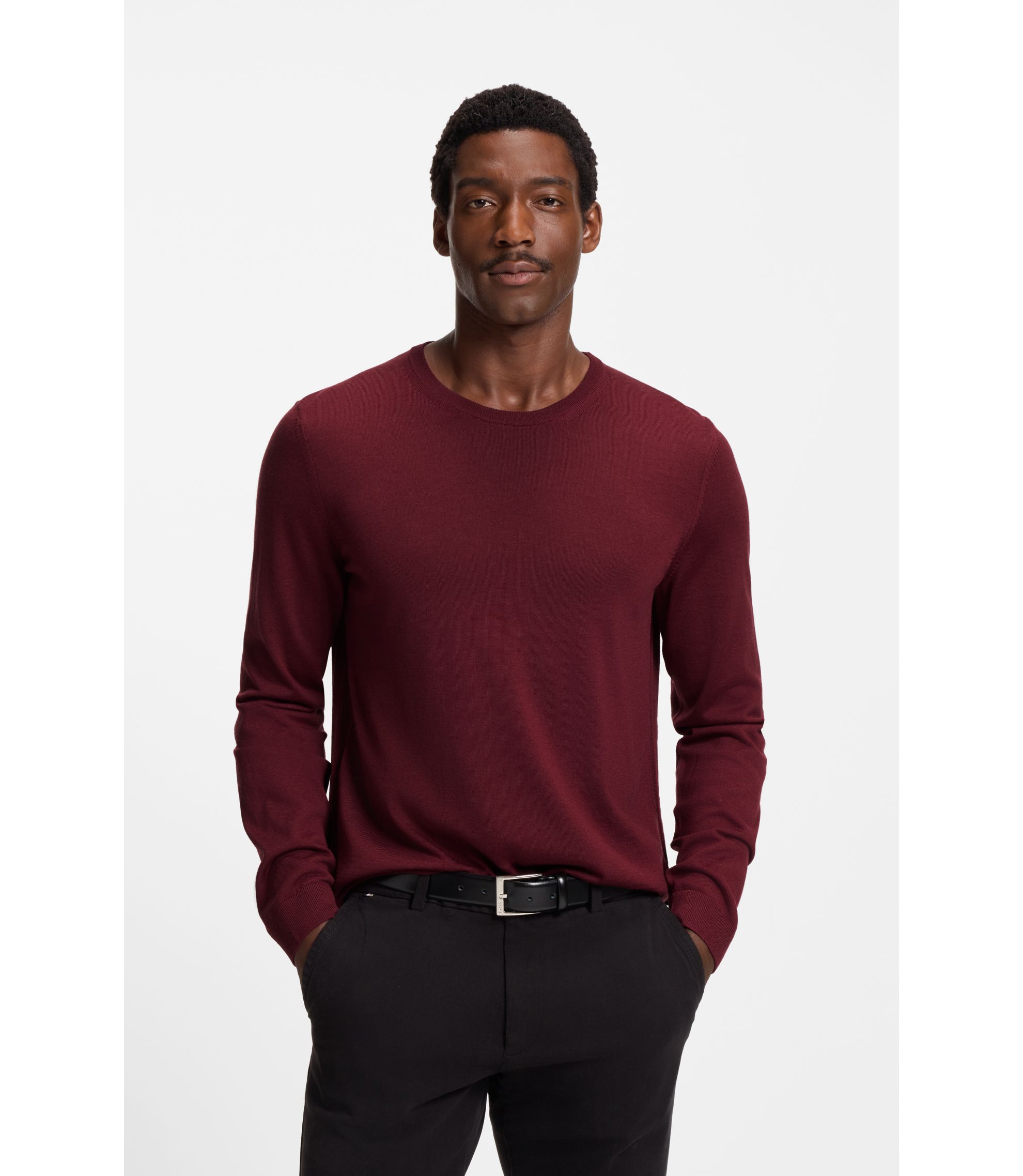 merino in sweater Slim-fit - BOSS トップス　カットソー rum red dark h.naoto wool Red Dark - トップス