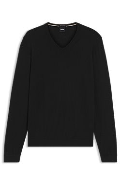 Pull Slim en laine vierge à col V