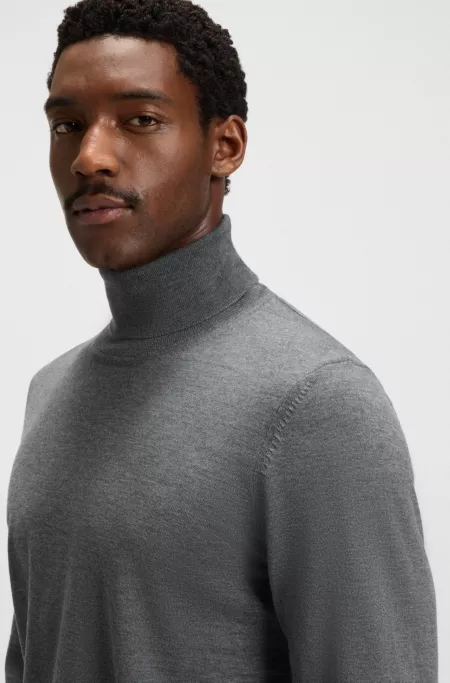 Merino-wool rollneck sweater in a slim fit