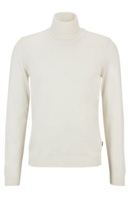 Shop Hugo Boss Slim-fit Rollneck Sweater In Wool In White