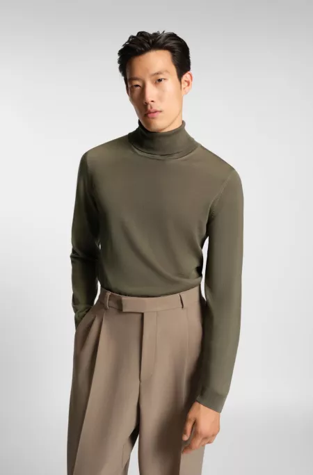 Merino-wool rollneck sweater in a slim fit
