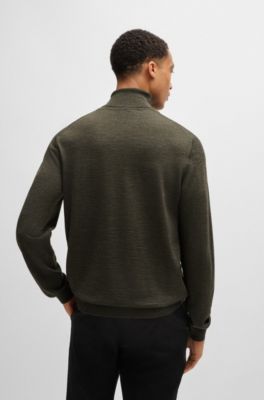 Pull Slim &agrave; col roul&eacute; en laine m&eacute;rinos extra fine, Chaux