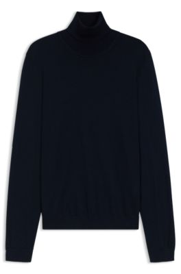 Hugo Boss Boss Men's Slim-fit Rollneck Sweater In Dark Blue