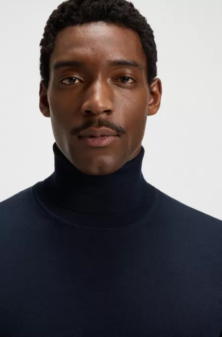 Merino-wool rollneck sweater in a slim fit
