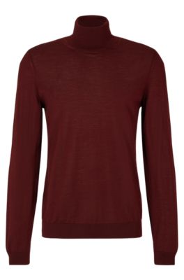 HUGO BOSS SLIM-FIT ROLLNECK SWEATER IN WOOL