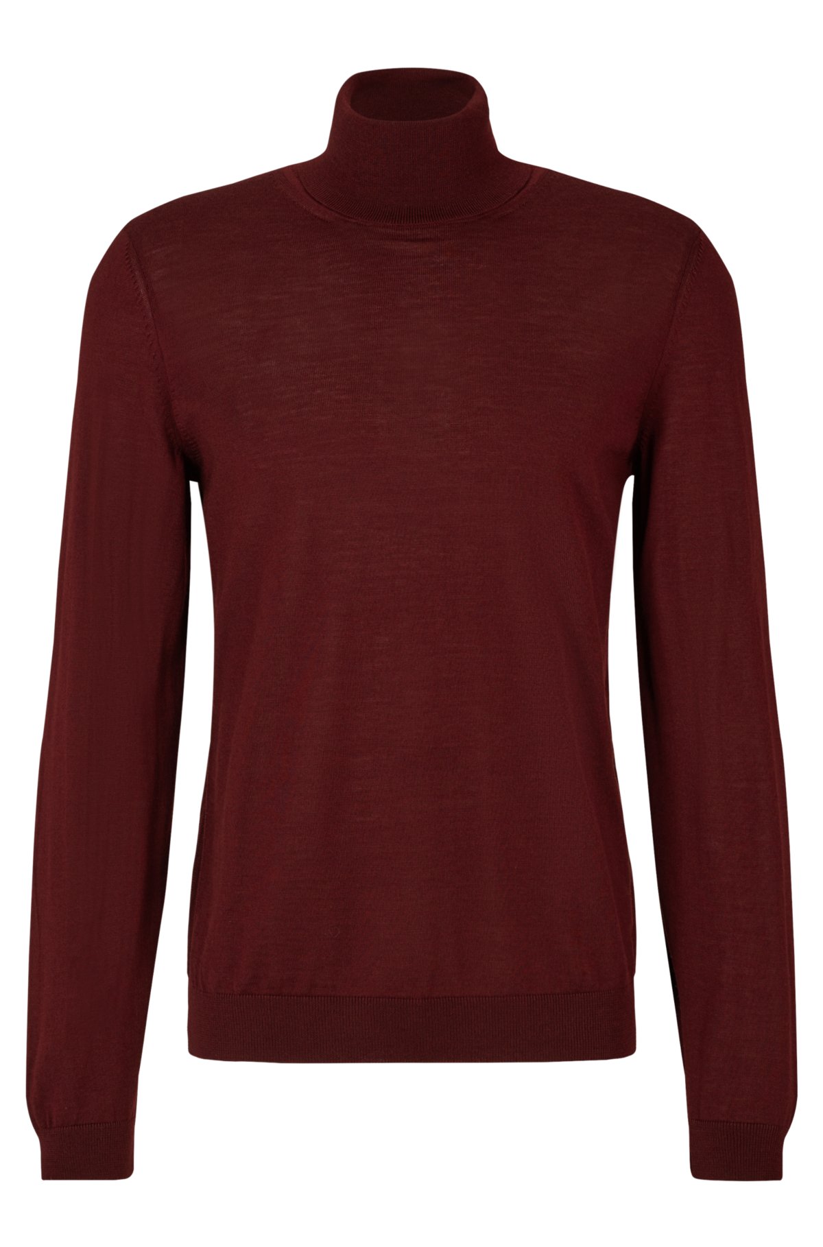 HUGO - Oversized-fit rollneck sweater with colour-block detailing