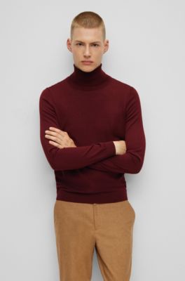 BOSS - Slim-fit rollneck sweater in virgin wool