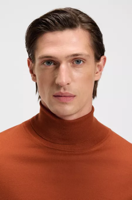 Merino-wool rollneck sweater in a slim fit