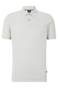Cotton polo shirt with embroidered logo, Light Grey