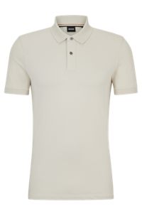 Cotton polo shirt with embroidered logo, White
