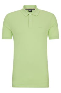Cotton polo shirt with embroidered logo, Light Green