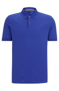 Cotton polo shirt with embroidered logo, Dark Purple