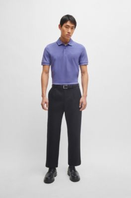 Pallas Polo de algod&oacute;n con logo bordado, Luz p&uacute;rpura