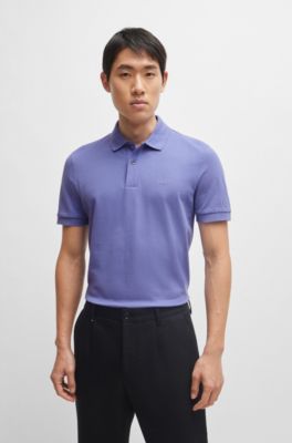 Pallas Polo de algod&oacute;n con logo bordado, Luz p&uacute;rpura