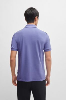 Pallas Polo de algod&oacute;n con logo bordado, Luz p&uacute;rpura
