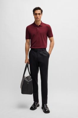 Pallas Cotton polo shirt with embroidered logo, Dark Red
