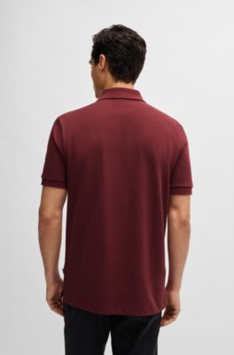 Pallas Cotton polo shirt with embroidered logo, Dark Red