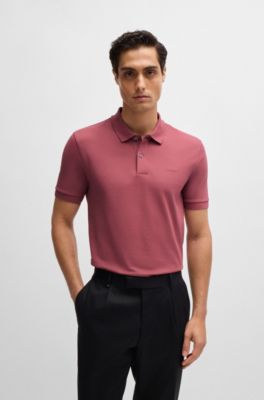 Web Stripe cotton-blend lace polo shirt