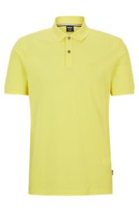 Cotton polo shirt with embroidered logo, Yellow