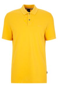 Cotton polo shirt with embroidered logo, Light Yellow