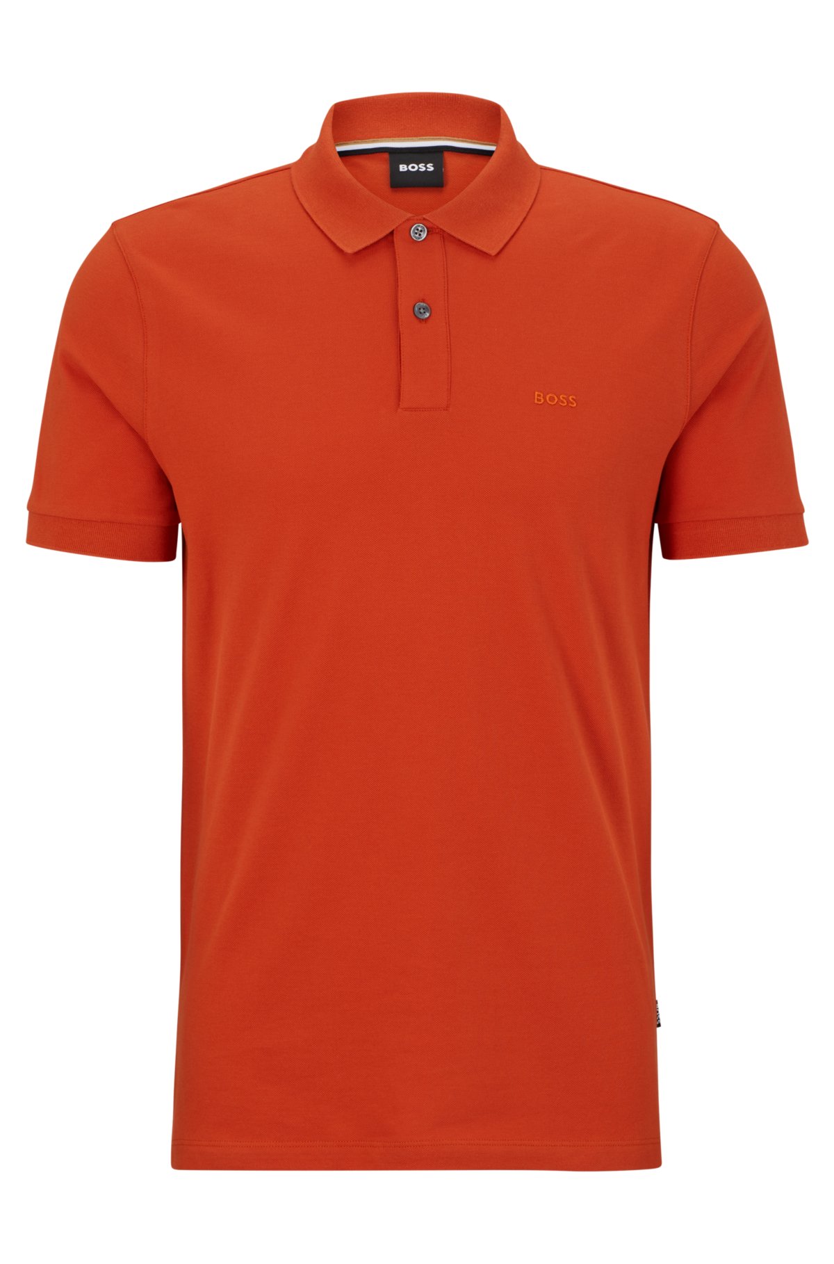 BOSS - Cotton polo embroidered shirt logo with