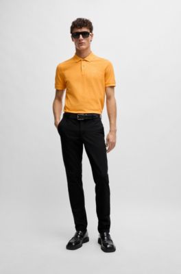 Pallas Polo de algod&oacute;n con logo bordado, Naranja