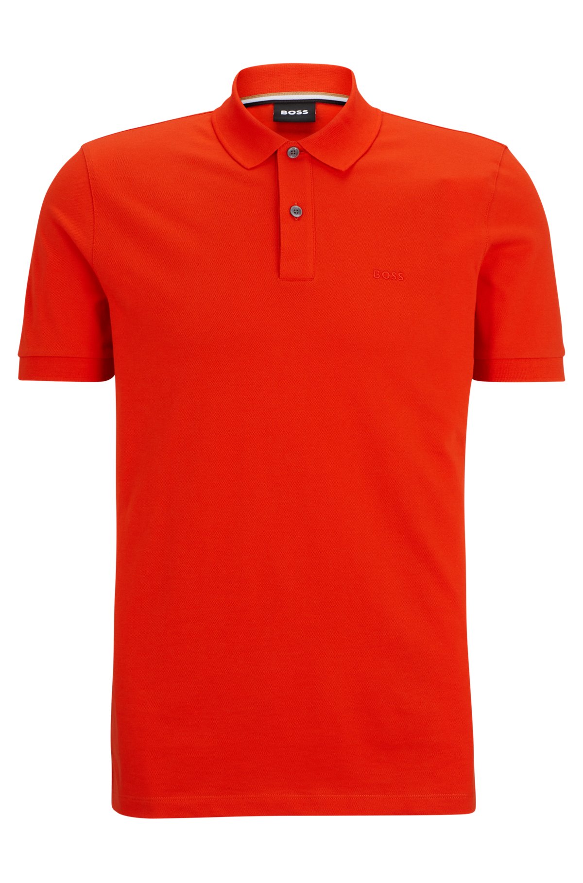 Polo en coton biologique avec logo brodé, Orange