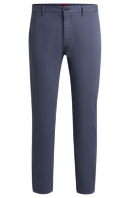 HUGO - Slim-fit chinos in stretch-cotton gabardine