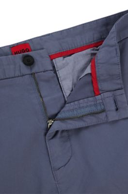Slim-fit chinos in stretch-cotton gabardine, Light Blue