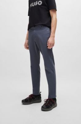 Slim-fit chinos in stretch-cotton gabardine, Light Blue