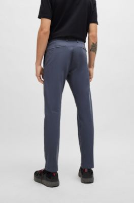 Slim-fit chinos in stretch-cotton gabardine, Light Blue