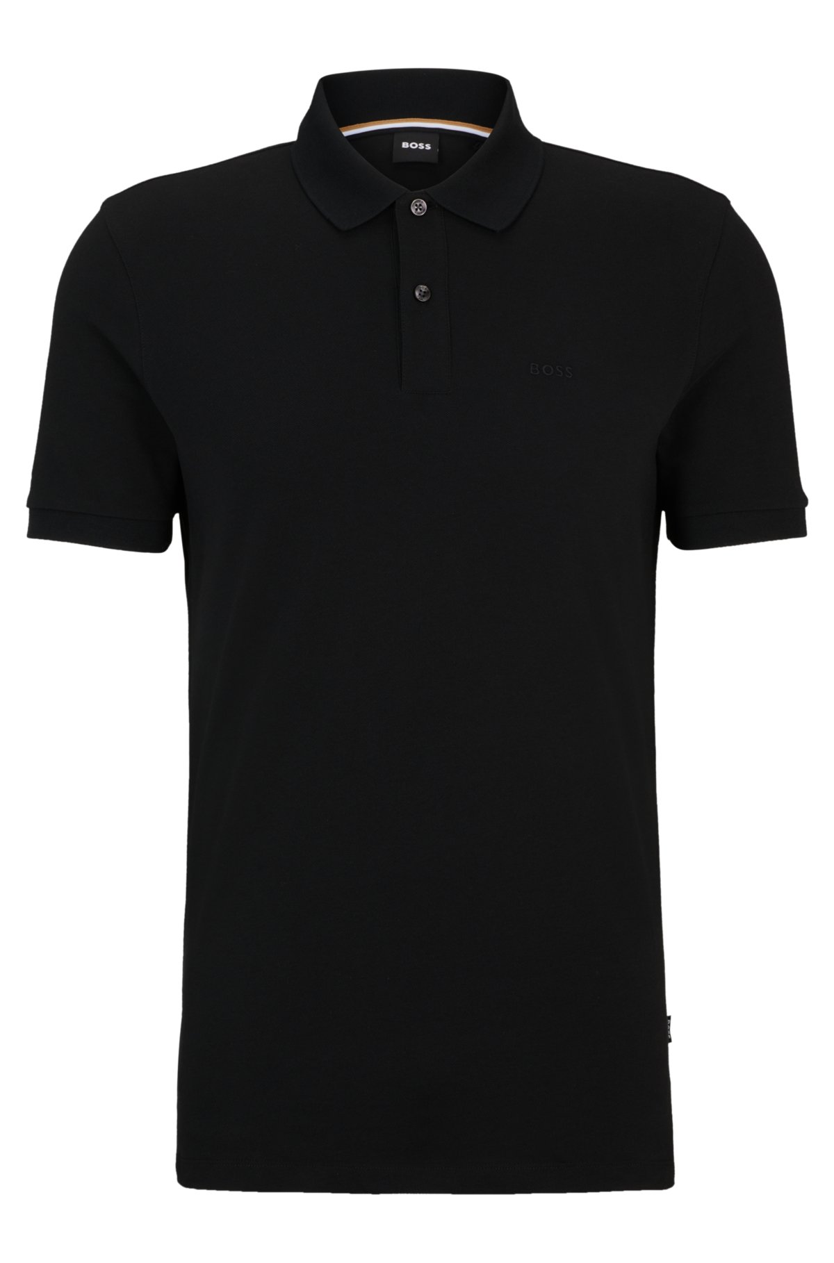 Polo shirt with embroidered logo, Black