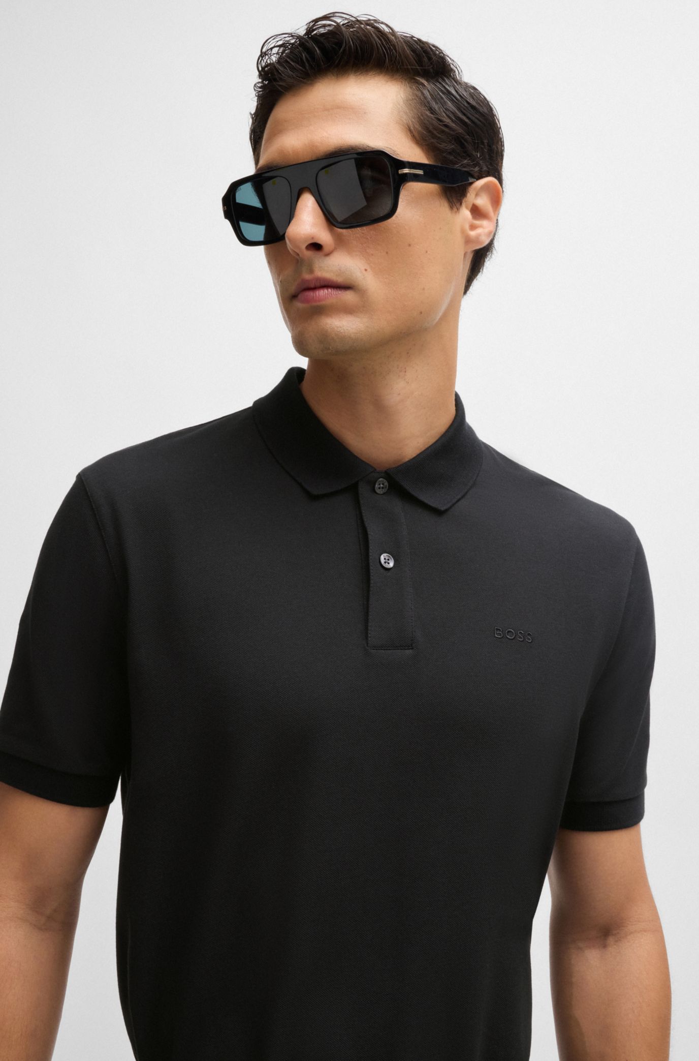 BOSS Polo shirt with embroidered logo