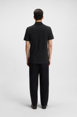 Pallas logo-detail polo shirt in cotton piqu&eacute;, Black