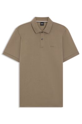 Polo Pallas de piqu&eacute; de algod&oacute;n con detalle de logotipo, Marr&oacute;n claro