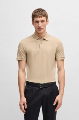 Polo Pallas de piqu&eacute; de algod&oacute;n con detalle de logotipo, Beige claro