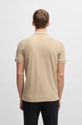 Polo Pallas de piqu&eacute; de algod&oacute;n con detalle de logotipo, Beige claro