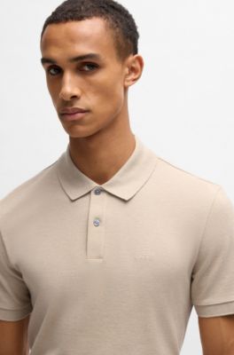 Polo Pallas de piqu&eacute; de algod&oacute;n con detalle de logotipo, Beige claro