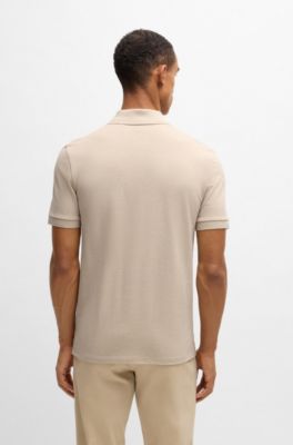 Polo Pallas de piqu&eacute; de algod&oacute;n con detalle de logotipo, Beige claro