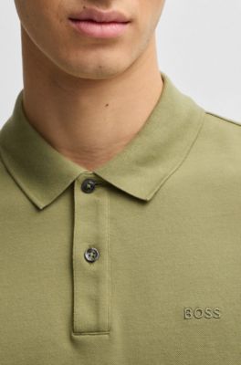 Polo Pallas en piqu&eacute; de coton avec d&eacute;tails logot&eacute;s, Vert