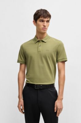 Polo Pallas en piqu&eacute; de coton avec d&eacute;tails logot&eacute;s, Vert