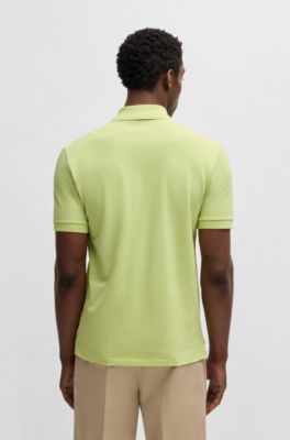 Polo Pallas en piqu&eacute; de coton avec d&eacute;tails logot&eacute;s, Chaux