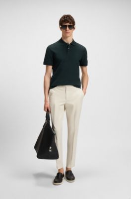 Polo Pallas en piqu&eacute; de coton avec d&eacute;tails logot&eacute;s, Chaux