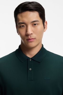 Pallas logo-detail polo shirt in cotton piqu&eacute;, Light Green