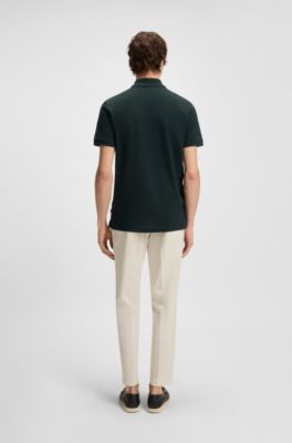 Polo Pallas en piqu&eacute; de coton avec d&eacute;tails logot&eacute;s, Chaux