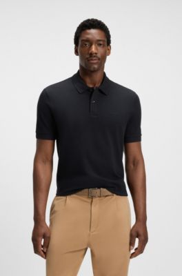 Pallas logo-detail polo shirt in cotton piqu&eacute;, Dark Blue