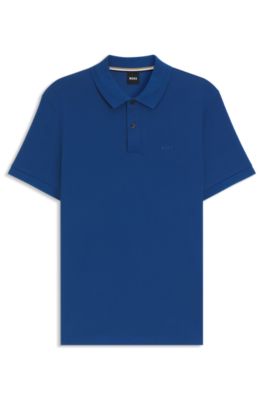 Pallas logo-detail polo shirt in cotton piqu&eacute;, Blue